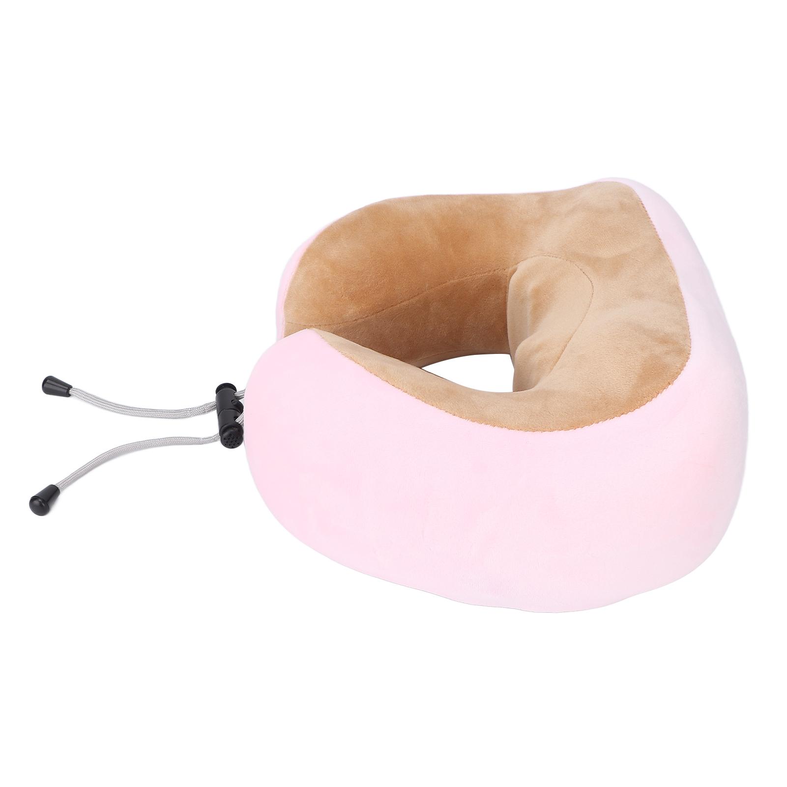 

Перезаряжаемая U-образная массажная подушка, электрический массажер для шеи и шейного отдела, пена с эффектом памяти, автомобильная шея розовый