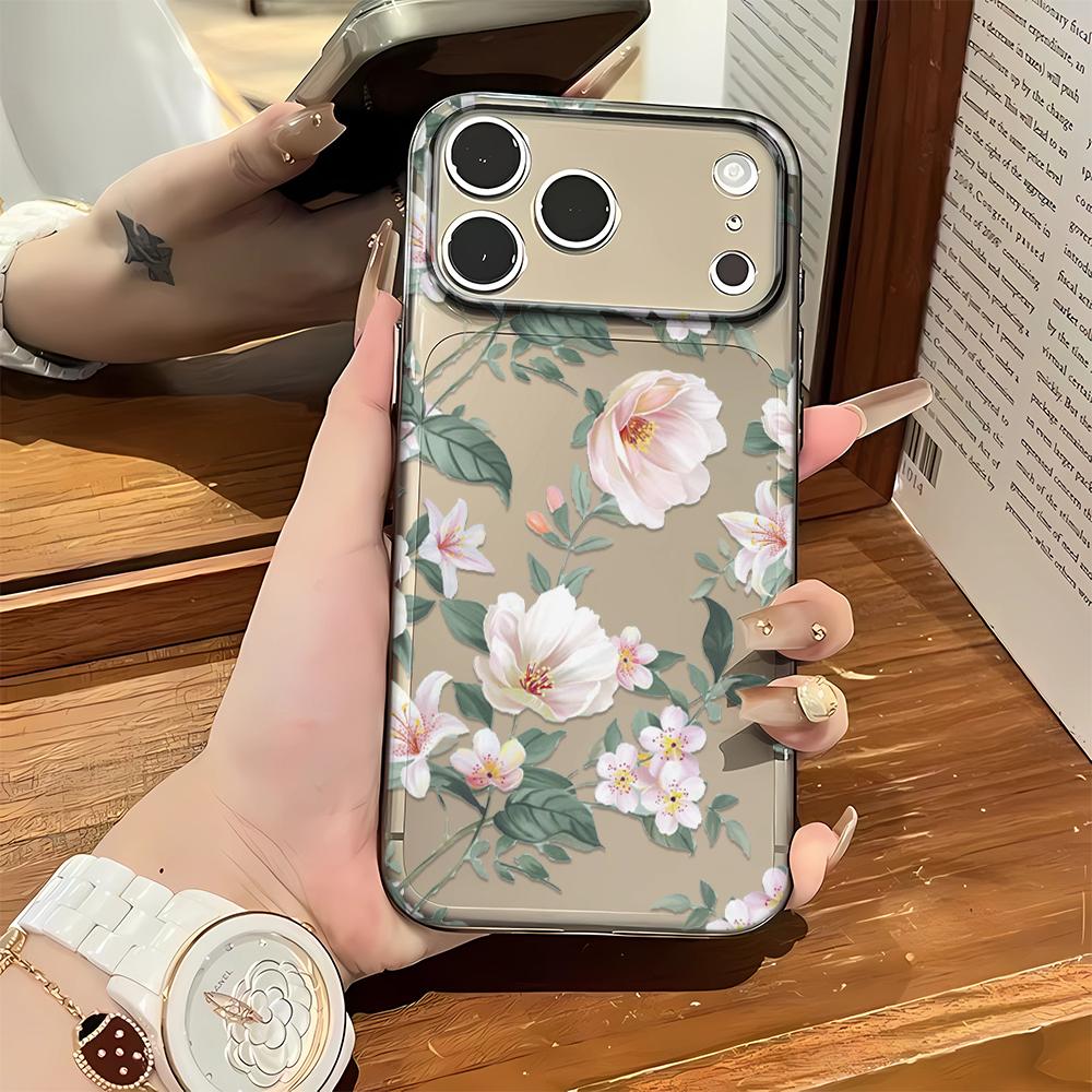 For Iphone 13 Pro Max Case Gentle Flowers Clear Cover For Iphone 15 Plus 16 14 17 Air 12 11 Back Cover Funda