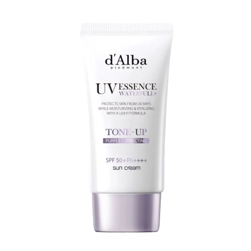 d Alba Waterfull Purple Tone-Up Sun Cream Brightening Tone Correction Lightweight Matte UV Protection 50ml
