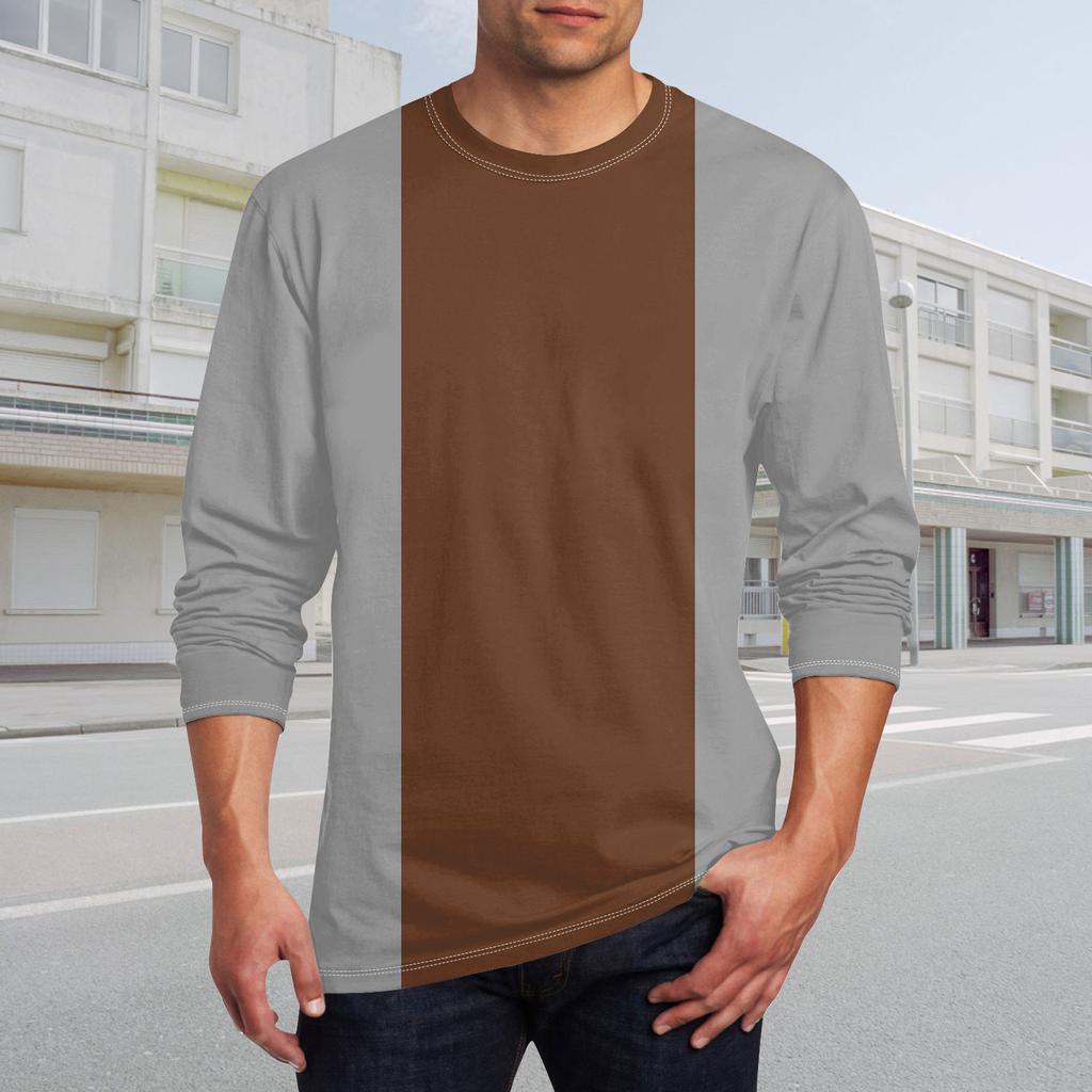 Men's T Shirt O-Neck Clothing Apparel Outdoor Long Sleeve Print Fashion Designer Vintage