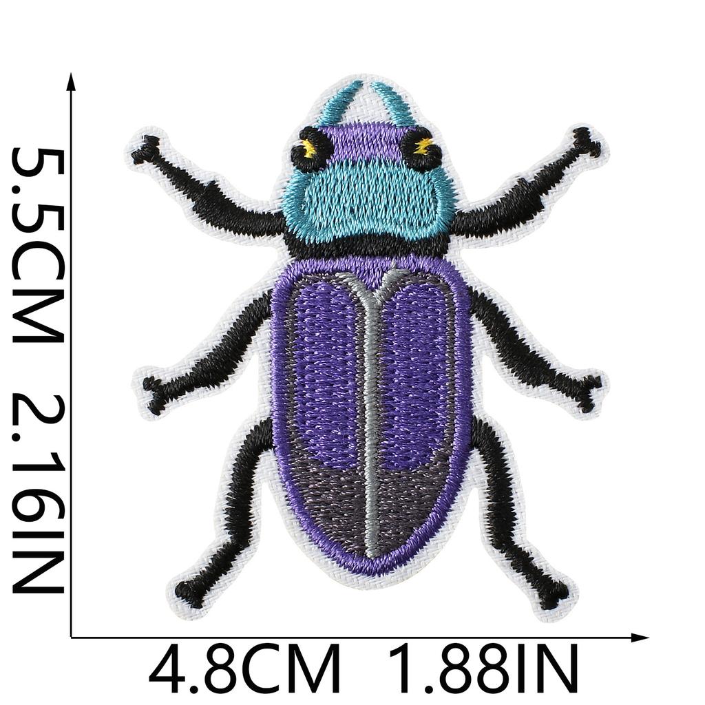 Insect Embroidery Cloth Sticker Ironing Beetle Cartoon Embroidery Chapter Beetle Patch Sticker Embroidery Label Clothing Schoolbag Decoration