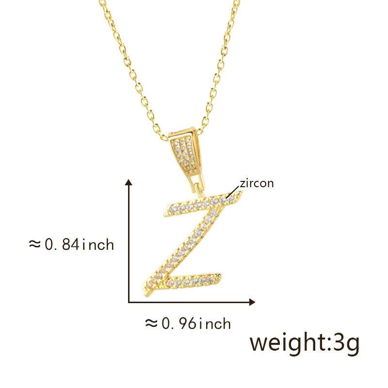 Gold Plated Crystal Initial Letter Necklace Personalized Dainty Name Pendant Jewelry