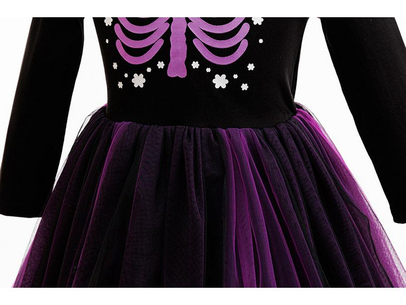 Halloween Girls Witch Princess Mesh Skirt Dress