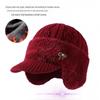 Women's Mink Velvet Winter Hat & Scarf Set - Warm Knitted Duckbill Cap with Ear Protection for Middle-Aged & Elderly.