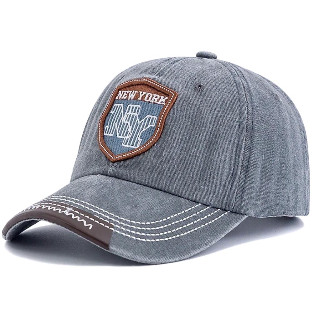 Nová unisex vintage praná bavlněná čepice NY Patch Baseballová čepice Retro New York Vyšívané čepice pro muže a ženy Venkovní táta čepice