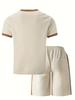 Men's Casual Solid Color Round Neck T-shirt and Short Sleeve Suit – Summer Sports Style 2025