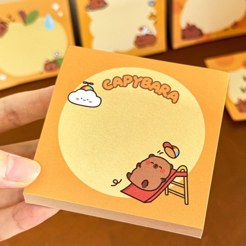 Office School Supplies Memo Pad Cute Capybara Student Cartoon Message Notes Times Girly Heart Book Kawai Stationery Gift Lovely