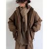 2024 Men's High-End Japanese Style Coffee Corduroy Stand Collar Cotton Jacket