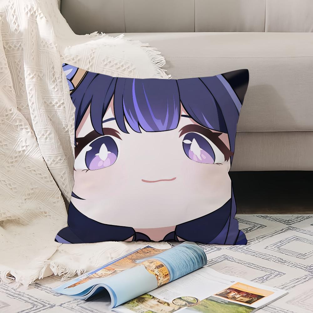 Cartoon cute  Genshin  Pillow Case Office Cushions Suitable For Sofa Car Bedroom Decorative Cushion Cover