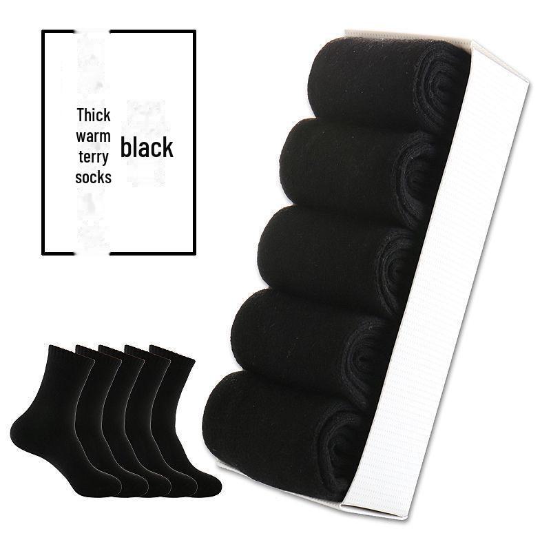 

Мужские ультратолстые носки средней длины: Подкладка из бархата и полотенца для тепла, идеальный зимний подарок для пожилых людей Pure color, One size
