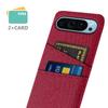 For Google Pixel 9/Pixel 9 Pro Phone Case 2 Card Holders Cloth Texture Back Cover