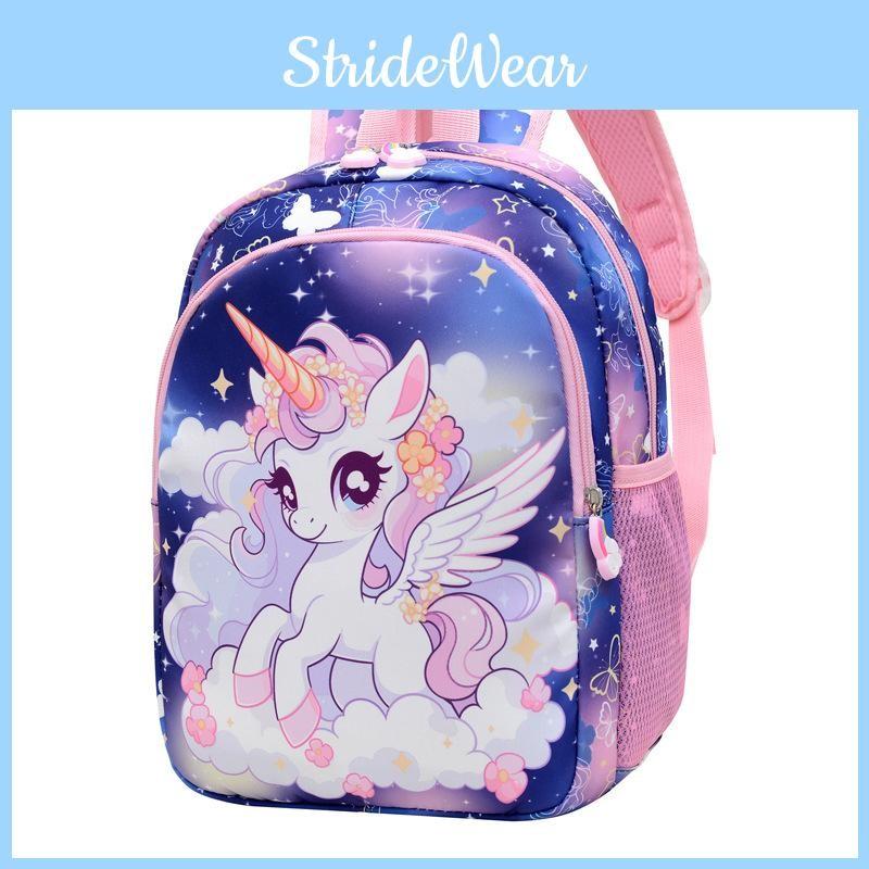 Large Capacity Childrens Backpack With Unicorn Print Design For Early School