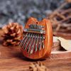 TTETNLY Kalimba Thumb Piano 8-Key Premium Wood Mini Finger Piano Percussion Instrument with Cat Carton Strap Metal Chain for Beginners Kids Adults