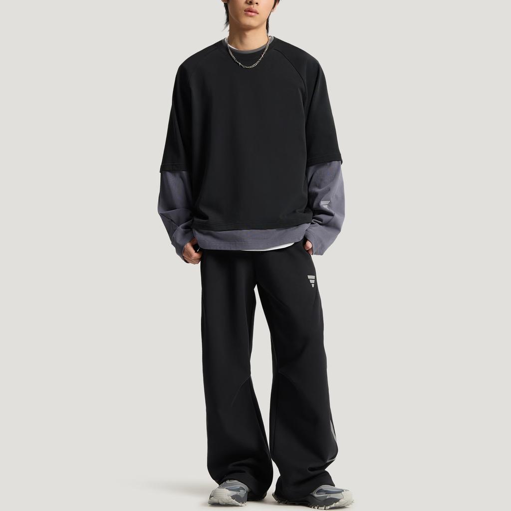 adidas FOS Langarm Fake Two-Piece Baumwolle Rundhals Pullover T-Shirt Herren Oberteile KU5302