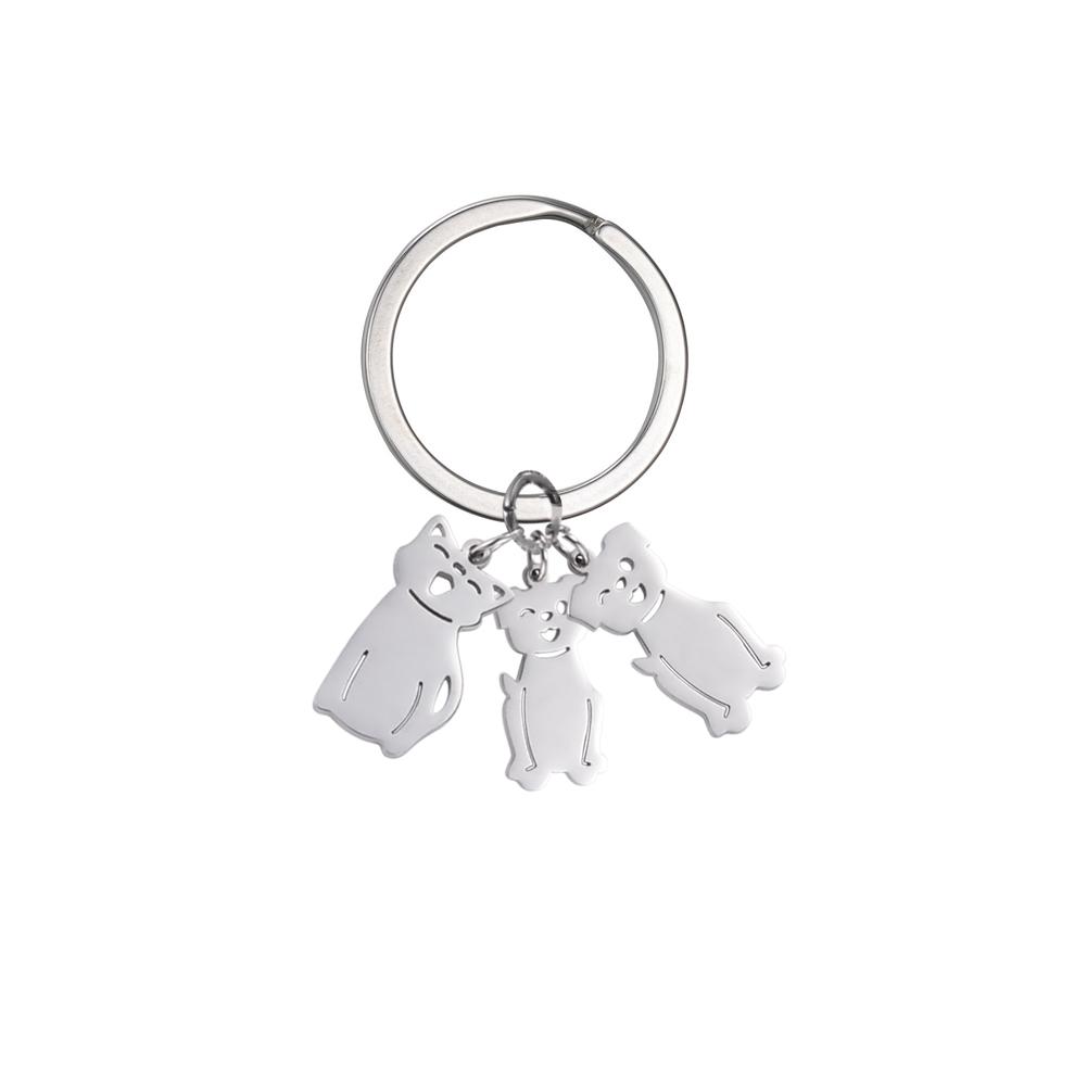 Personalized Keychain Custom Boy Girl Key Chain Family Mother Kid Child Gift For Woman Men Couple Stainless Steel Jewelry
