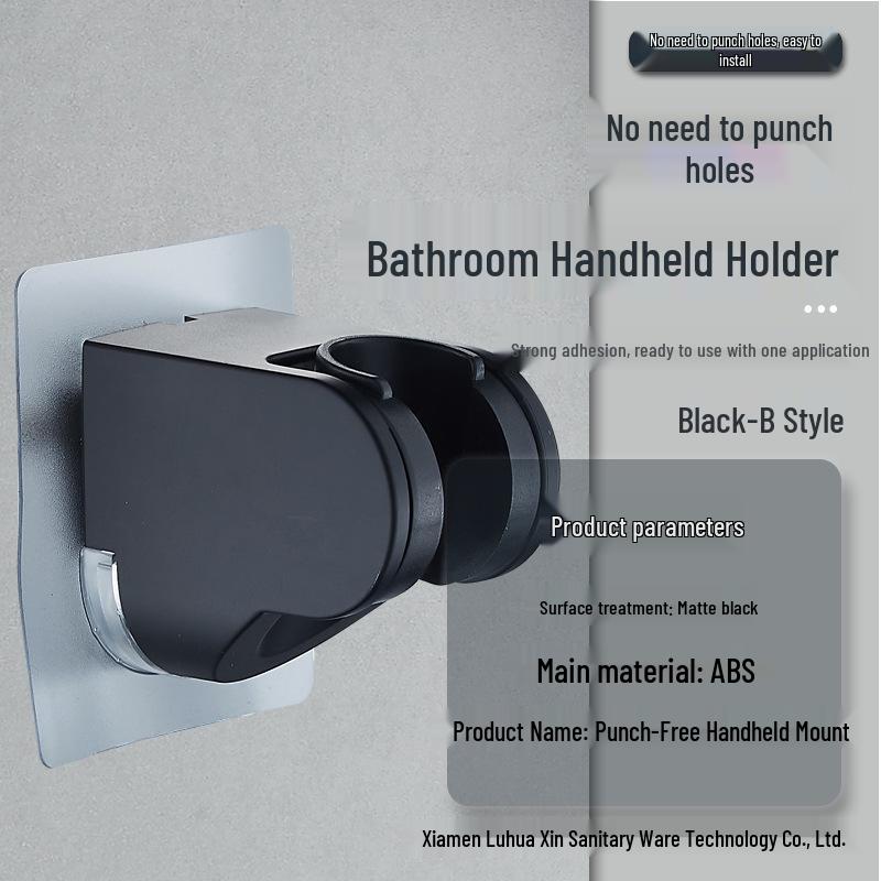 No-Drill Suction Cup Shower Holder: Movable Wall Mount for Bathroom Accessories
