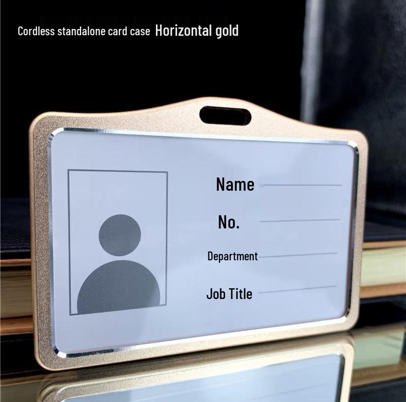 Компактный держатель для ID-бейджа из алюминиевого сплава с ремешком