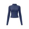 Solid Color Basic Yoga Jacket Nude Tight Breathable Stand-Up Collar Sports Fitness Top Women