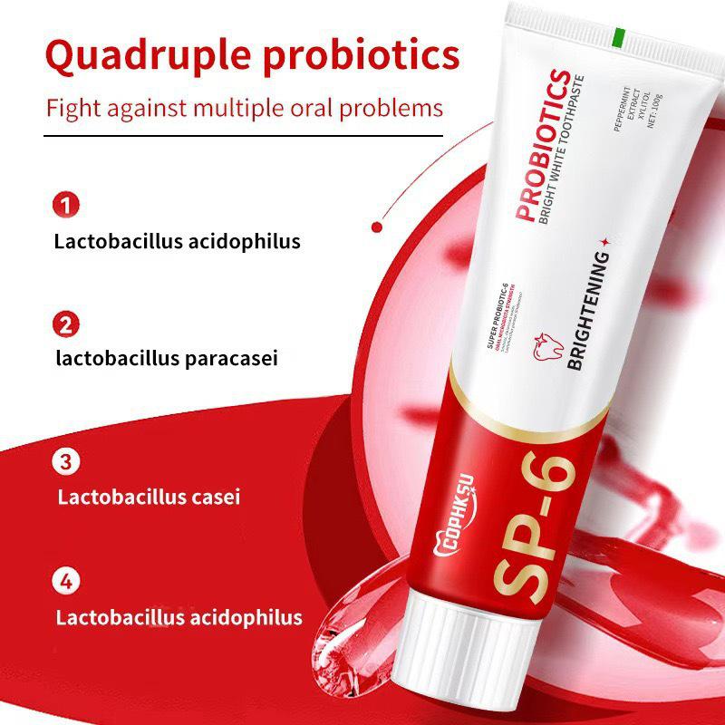 Probiotic Whitening Toothpaste with Baking Soda - Removes Smoke Stains, English Version SP-6