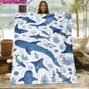 1pc Blanket Marine Life Pattern Winter Fleece Blanket Soft HD Digital Print Modern Style Nap Blanket Soft Warm Gift Fleece Blanket