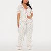 Women's Pajamas, Summer Cherry Print Short-sleeved and Long Pants Two-piece Home Wear