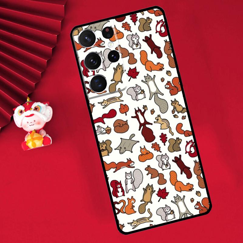 Cartoon Animal Squirrel Case For Samsung Galaxy S24 S26 Ultra S21 S22 S20 S23 S25 Ultra Plus S10 S25 FE Cover Funda