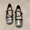 Soft leather Mary Jane shoes 2025 spring and summer new women's kitten heel soft sole versatile block heel small leather shoes