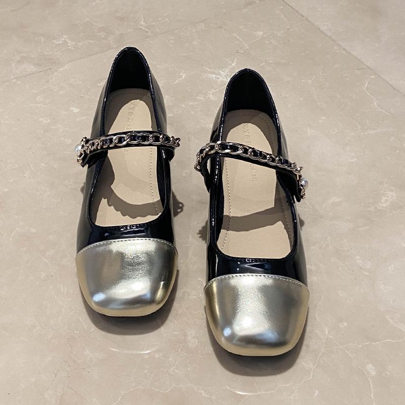 Soft leather Mary Jane shoes 2025 spring and summer new women's kitten heel soft sole versatile block heel small leather shoes