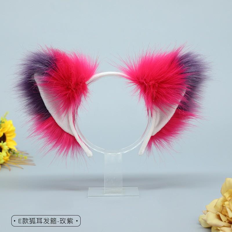 Fluffy Fox Ear Headband Halloween Party Costume Cosplay Accessory Womens Sweet Cartoon Hairband