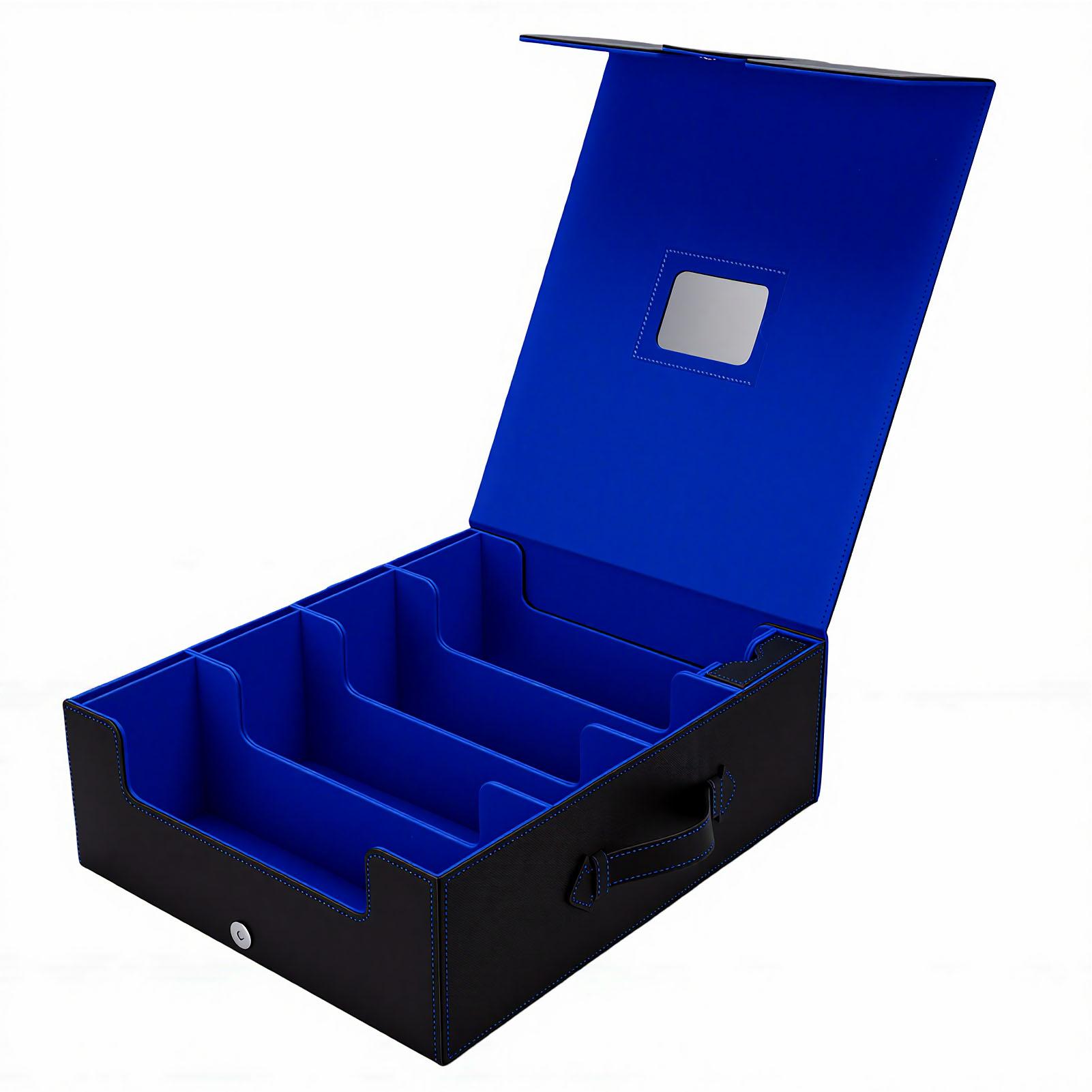

Trading Card Storage Box Fit for Unsleeved Cards 3200+ High Capacity 4 Row Multi Function Deck Card Holder Container for Collection Game Cards
