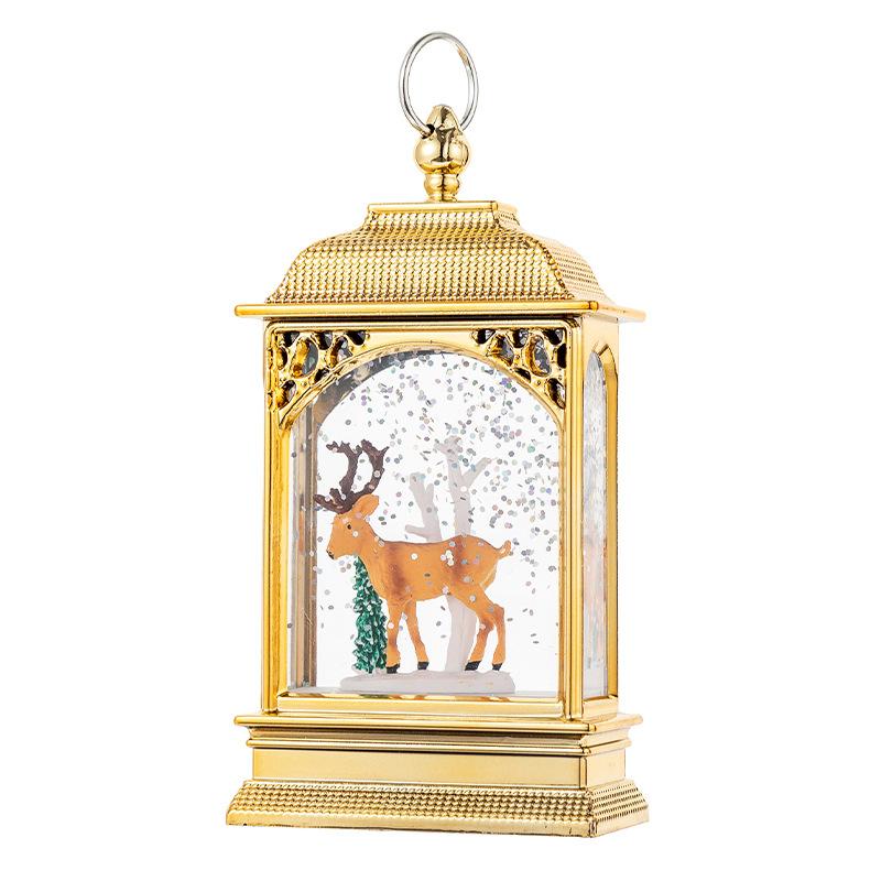 Christmas Decoration Glowing Santa Claus Interior Water-filled Flat Wind Lantern Desktop Ornaments Snowman Christmas Decoration Christmas