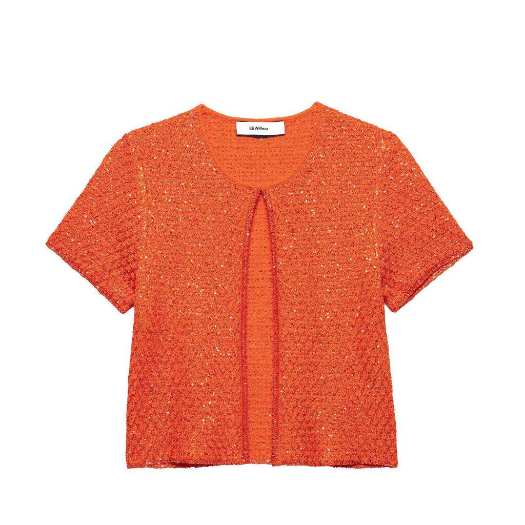 French Elegant Vest 2026 Summer New Women's Fashion Style Simple Bead Decoration Round Neck Vintage Short Sleeve Knitted Tops