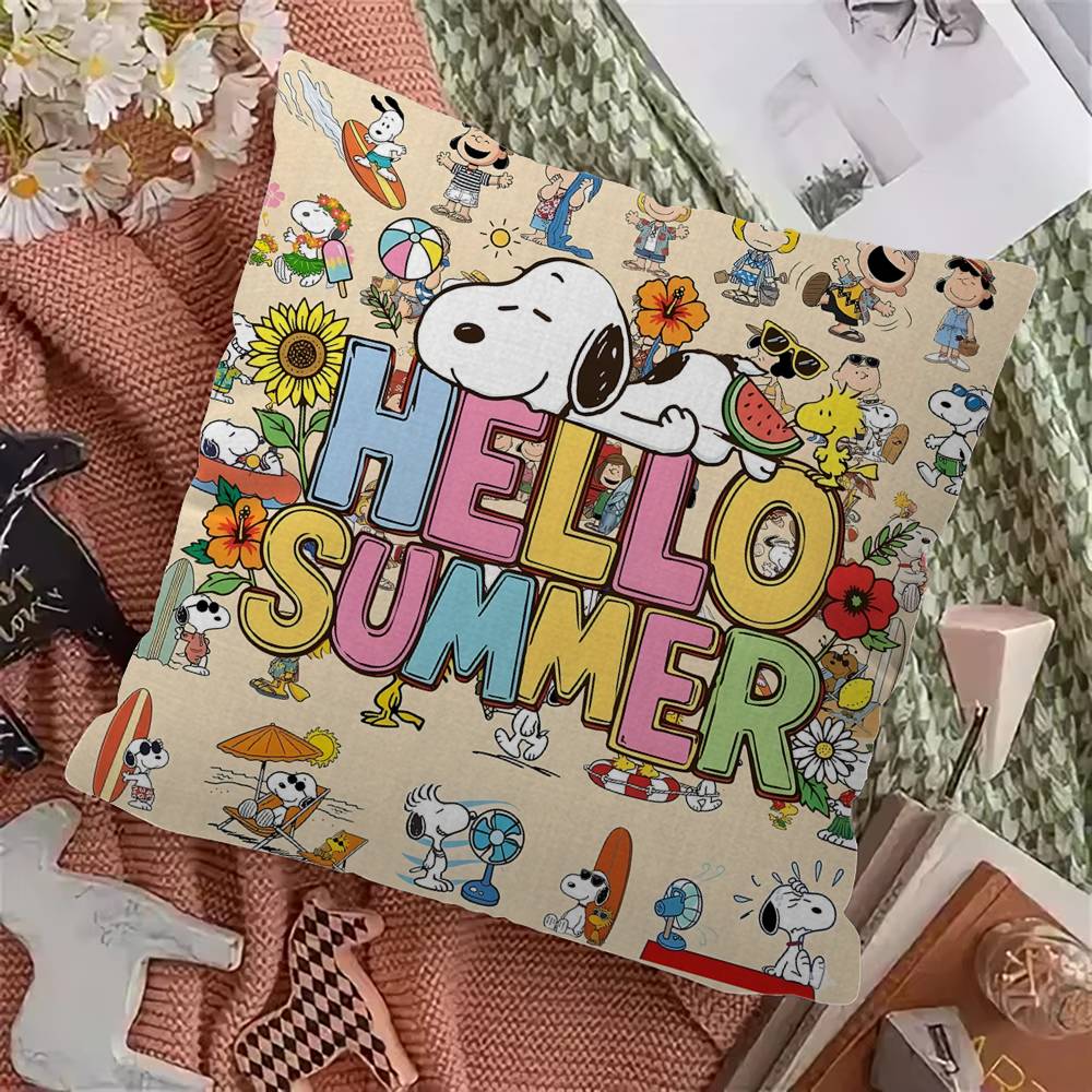 Cartoon SSnoopys Pillow Cushion Cover Pillowcase Living Room Sofa Home Decor Customized