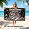 Fantasy Adventure Theme Beach Towel Personalized Custom Name & Text Soft Quick Dry Beach Towel for Swimming Travel