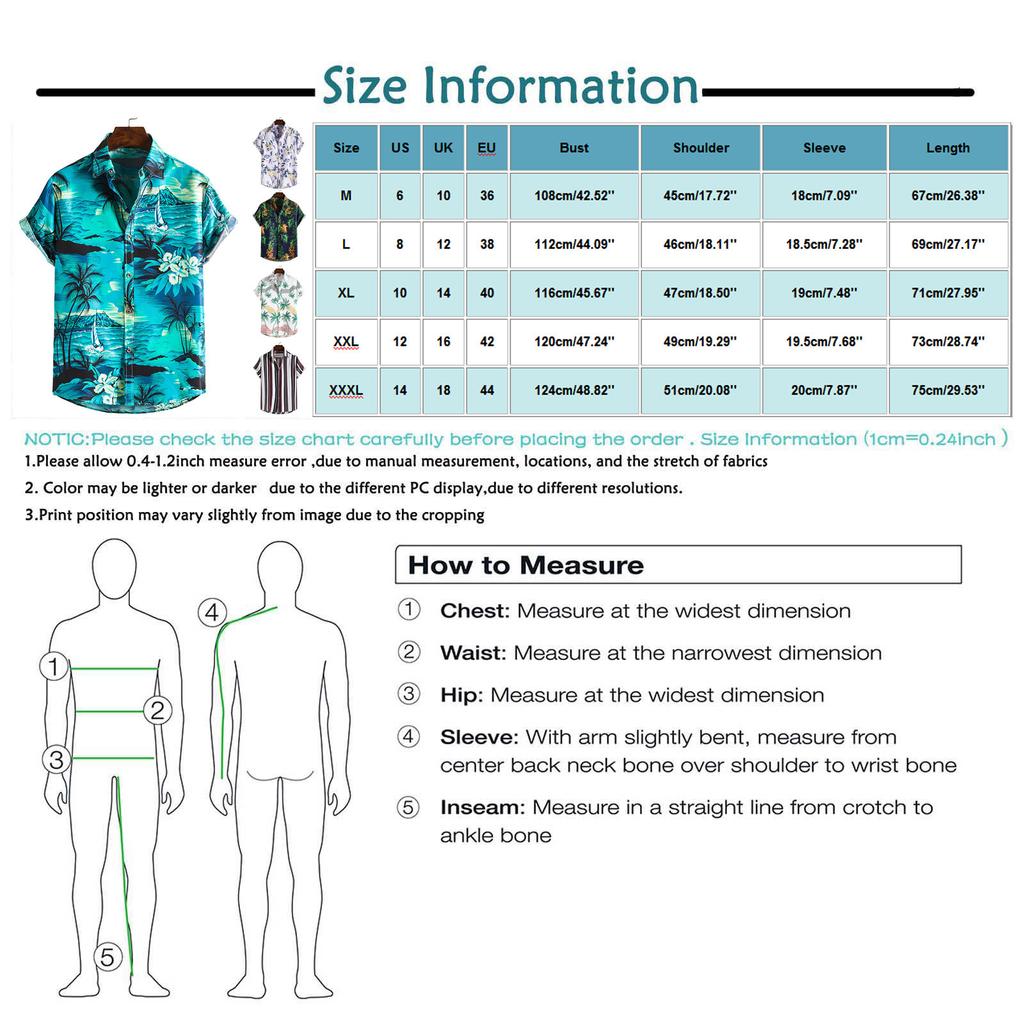 Mens Fashion Ethnic Short Sleeve Casual Printing Hawaiian Shirt Blouse T-shirt