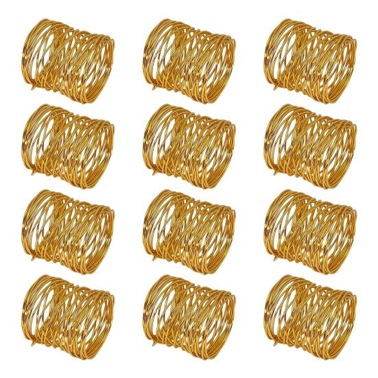 Yousheng Twisted Wire Napkin Rings Wire Mesh Napkin Holders Golden Metal Napkin Rings Dining Table Accessories for Party Wedding Christmas Gatherings
