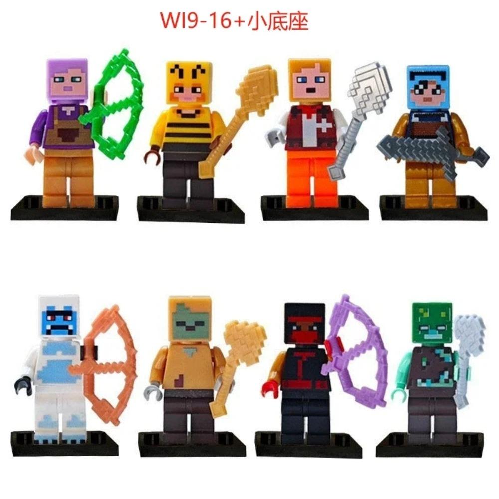 

17 Стилів Набір Будівельних Блоків Minecrafte I/Wi Серія Набір 8 Шт. MC Неповторюваний DIY Збірна Іграшка Подарунок на День Народження фігурка
