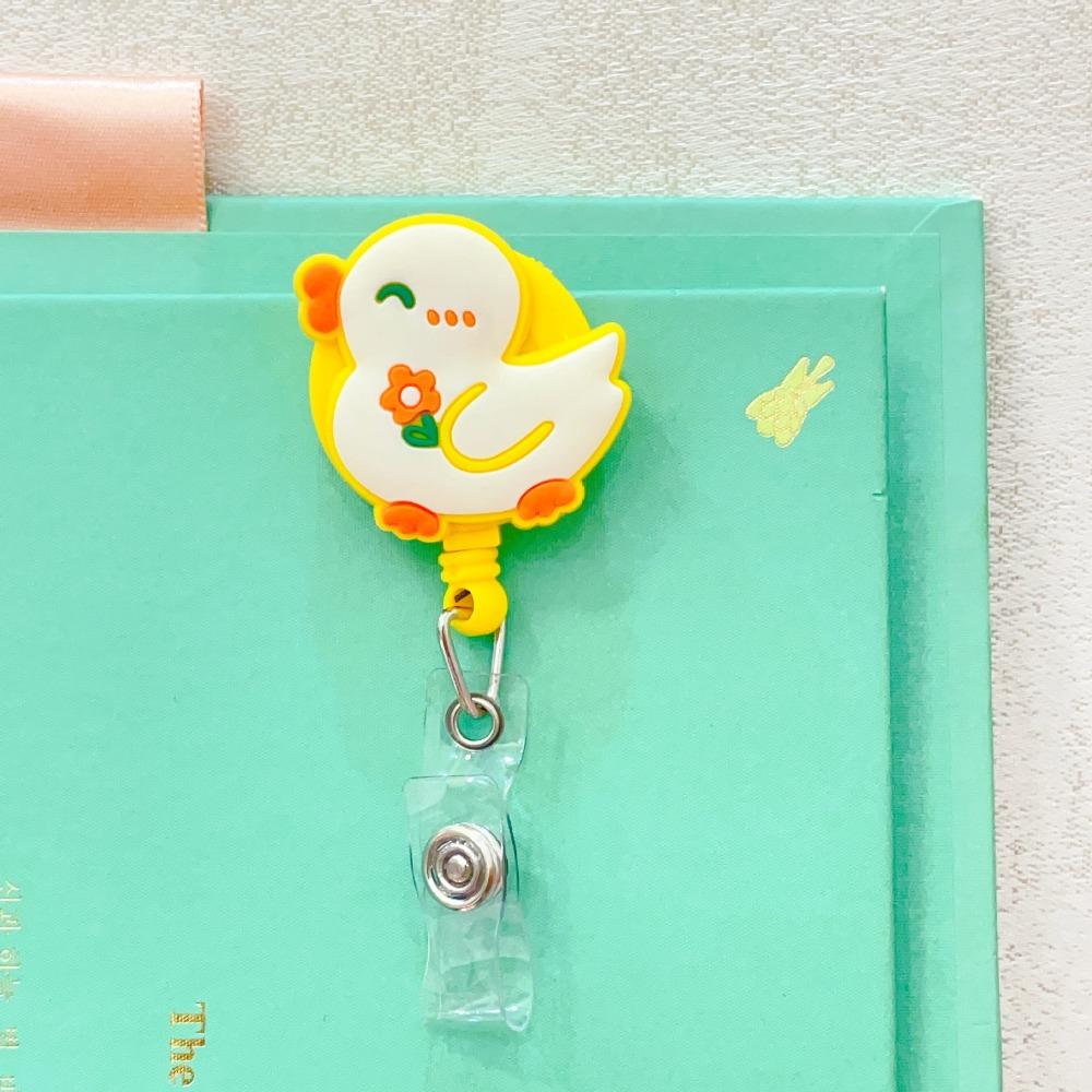 Bear Rabbit Retractable Badge Holder Cartoon Animals Easy Pull Buckle  Hospital Use