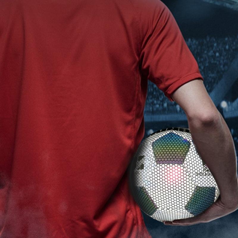 Outdoor Sports Reflective Football Indoor and Outdoor Training Balls Luminously Colorful Soccer Balls for Adult Training