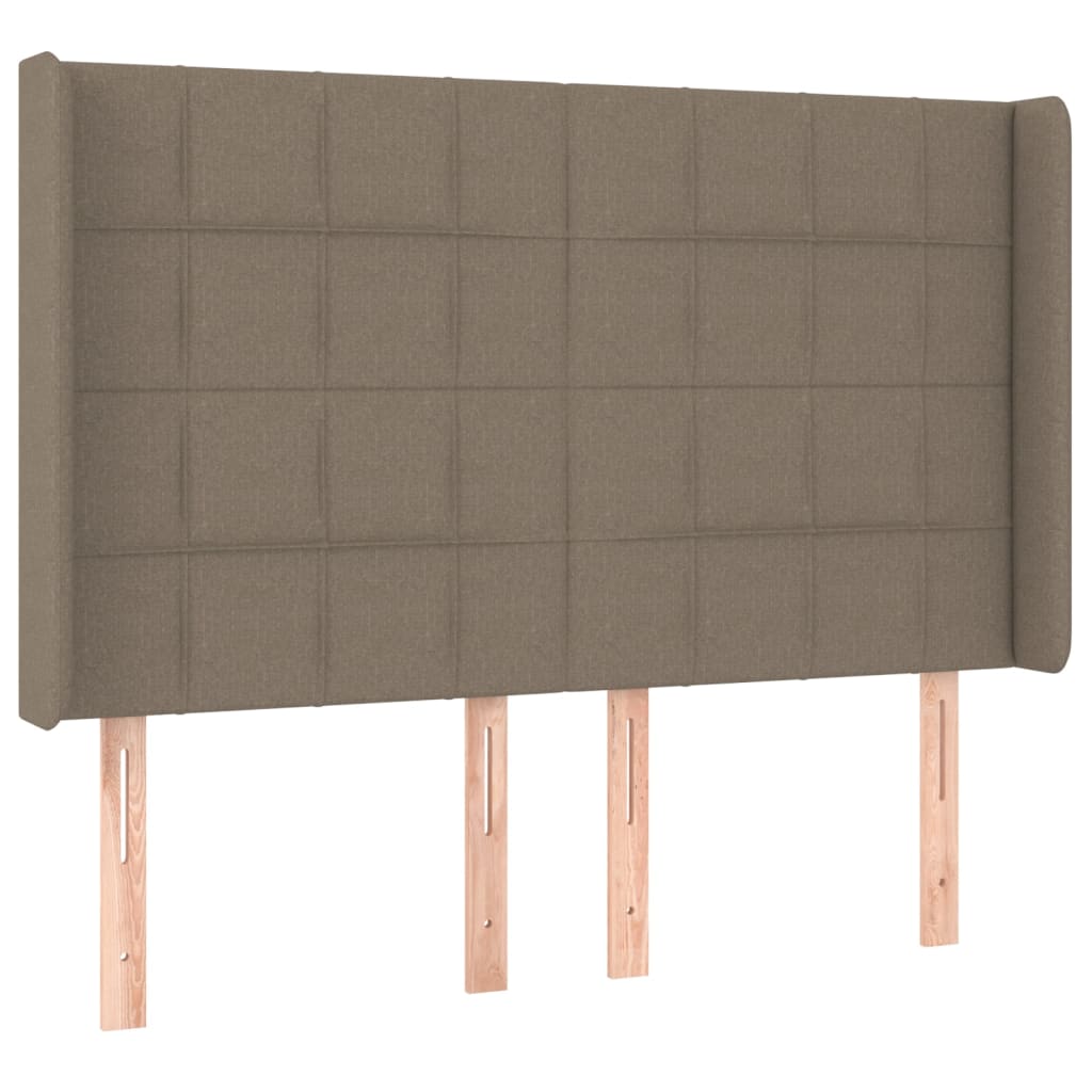 Vidaxl Zagłówek Do Łóżka Z Led, Taupe, 147X16X118/128 Cm, Tkanina