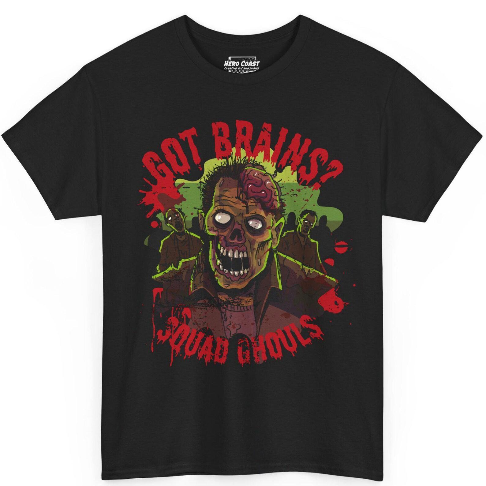 Zombie Squad T-Shirt: Got Brains? Halloween Costume Tee L