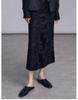 Women's Mid-Length Jacquard Silk Skirt - New Chinese Style for Autumn/Winter