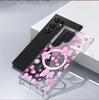 Pink Floral Magnetic Phone Case for iPhone 15/16/17 Pro Max - Transparent Full Coverage.