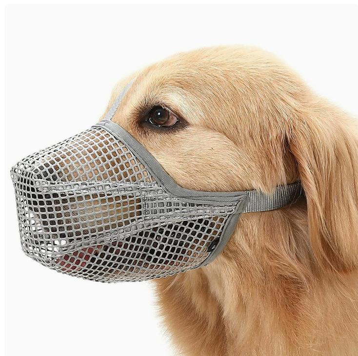 Dog Muzzle Mesh Large Dog Breathable Grid Prevent Random Eating Stop Barking Golden Retriever Dog Mouth Cage Pet Mask