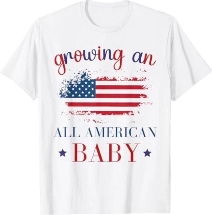 Растет весь американский ребенок Объявление о беременности Футболка 4XL