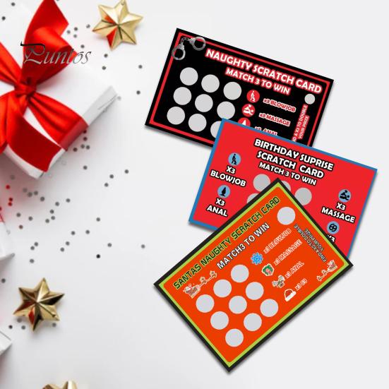 3 Pcs Adult Scratch Card Date Night Challenges Between Couples Bedtime Entertainment Card Valentine's Day Scratch Card Gift for Couples