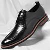 New Designer Brand Men Formal Shoes Luxury Banquet Groom's Wedding Shoes Retro Brown Men's Leather Casual Shoes Pointed Lace Up