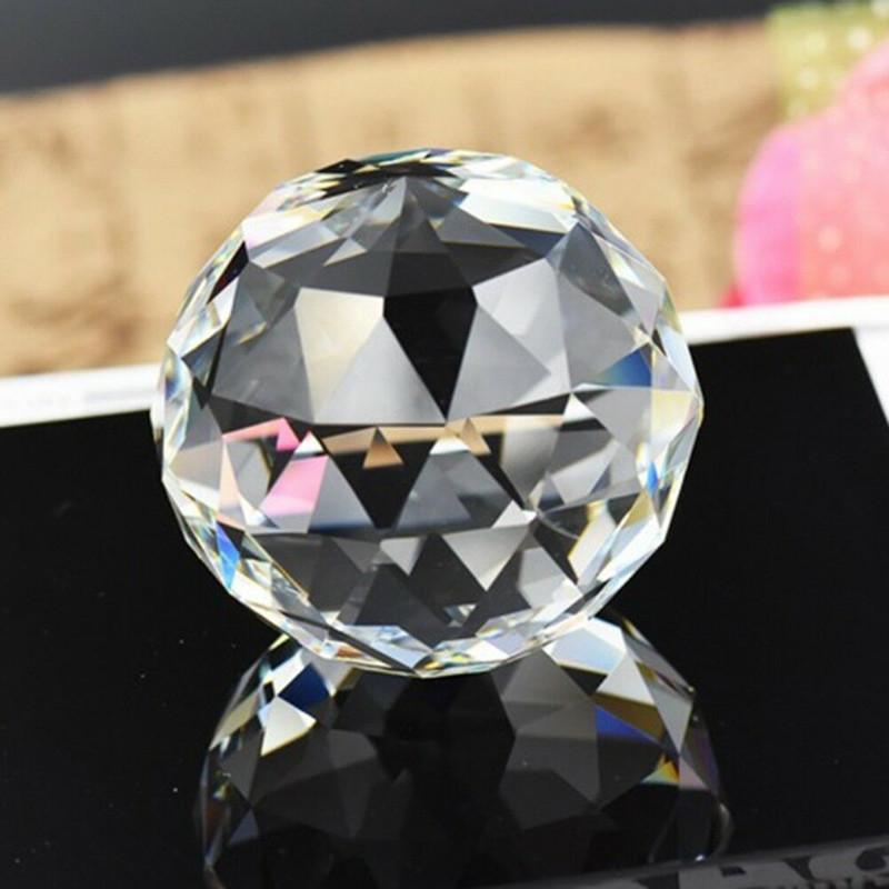 Clear Cut Crystal Sphere 50mm Faceted Gazing Ball Prisms Suncatcher Decor Home