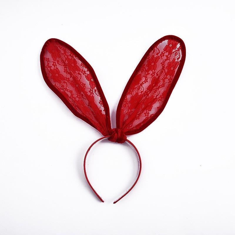 Halloween party costume ball headgear lace veil Internet celebrity cute cat rabbit ears headband hairpin