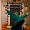 A Halloween Party Hat Witch Hat Artificial Flower Clothing Accessories Made of Polyester Fiber Green Magic Hat